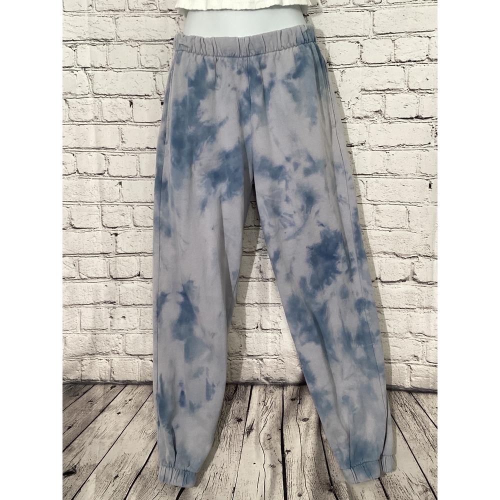 Brandy Melville Jogger Sweatpants Blue Tie Dye Rosa Pants One Size - Picture 1 of 4